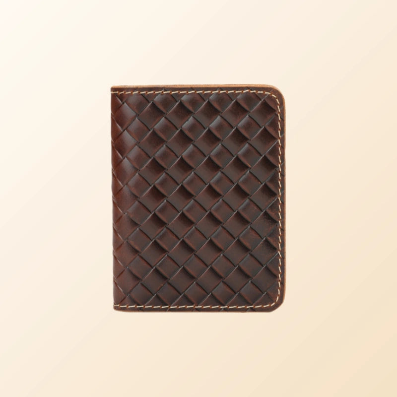 Men’s Leather Bifold Wallet - “WeaveCraft”