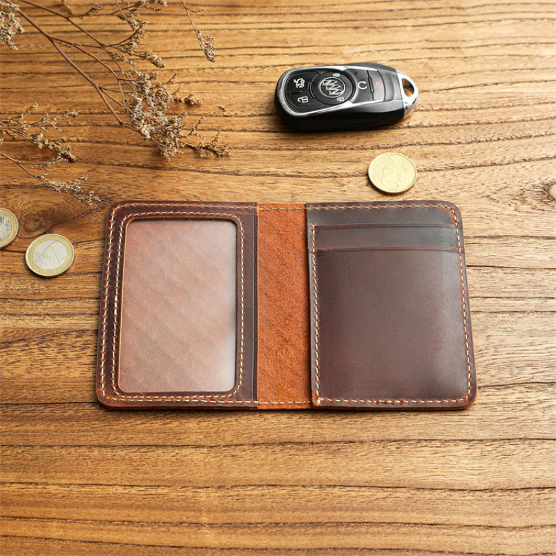 Men’s Leather Bifold Wallet-Handwoven Full Grain-Designer Wallet