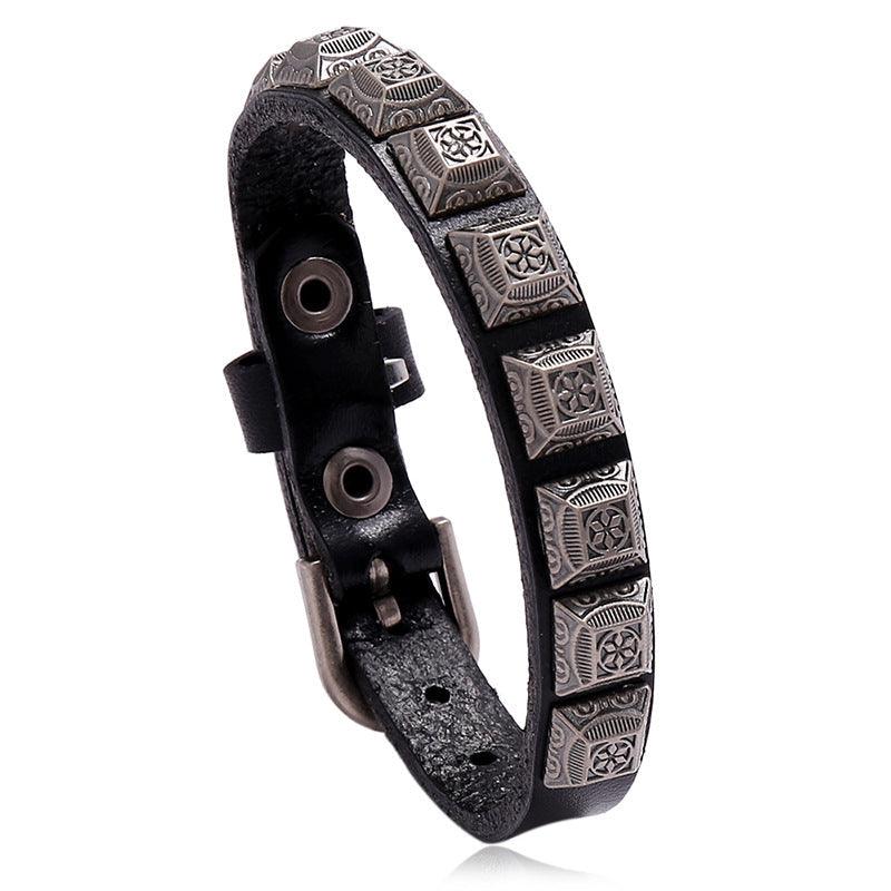 Men’s Leather Bracelet-Celtic Totem-Black,Brown-Men’s Gift