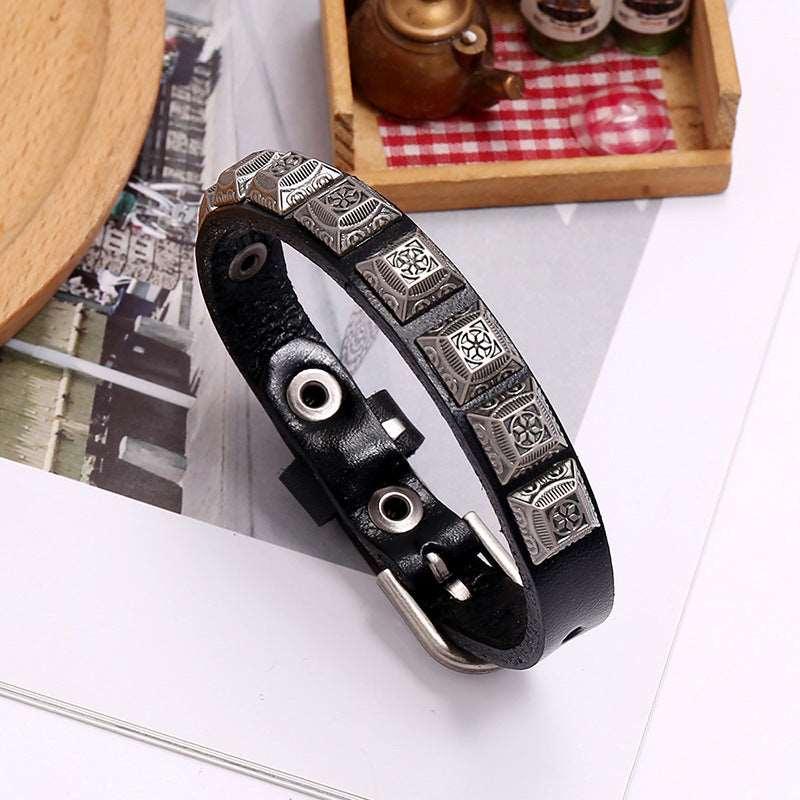 Men’s Leather Bracelet-Celtic Totem-Black,Brown-Men’s Gift