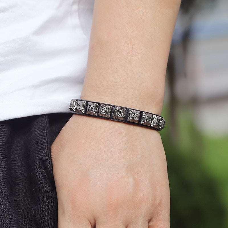 Men’s Leather Bracelet-Celtic Totem-Black,Brown-Men’s Gift