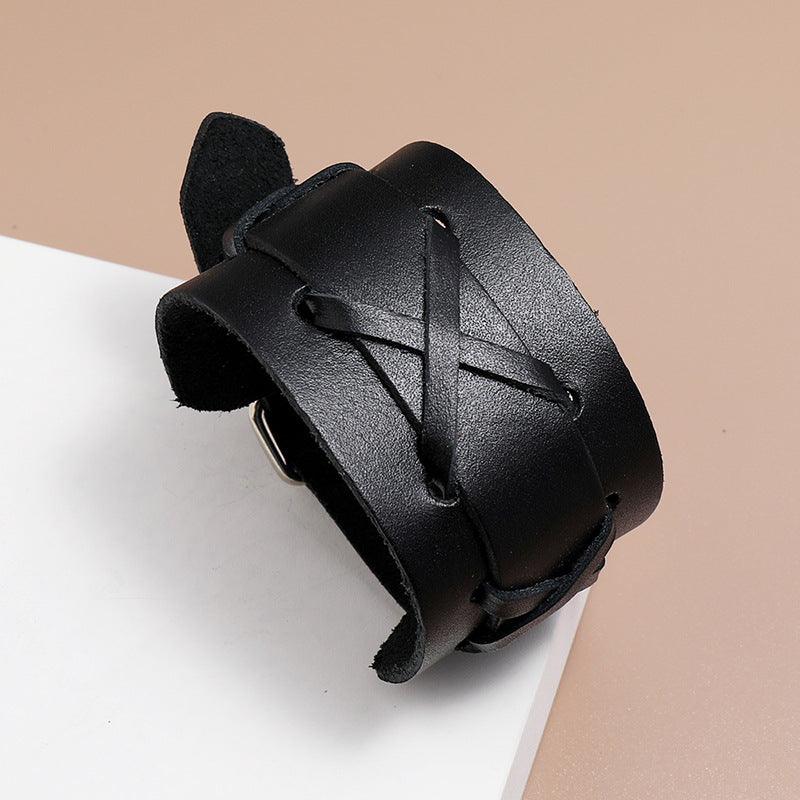 Men’s Leather Bracelet-Vintage Motor Biker Style-Men’s Gift