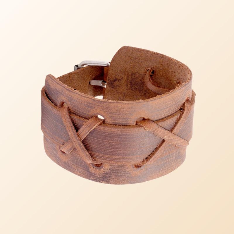 Men’s Leather Bracelet-Vintage Motor Biker Style-Men’s Gift