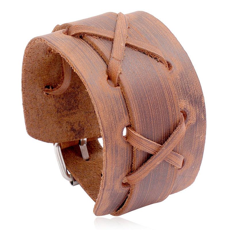 Men’s Leather Bracelet-Vintage Motor Biker Style-Men’s Gift