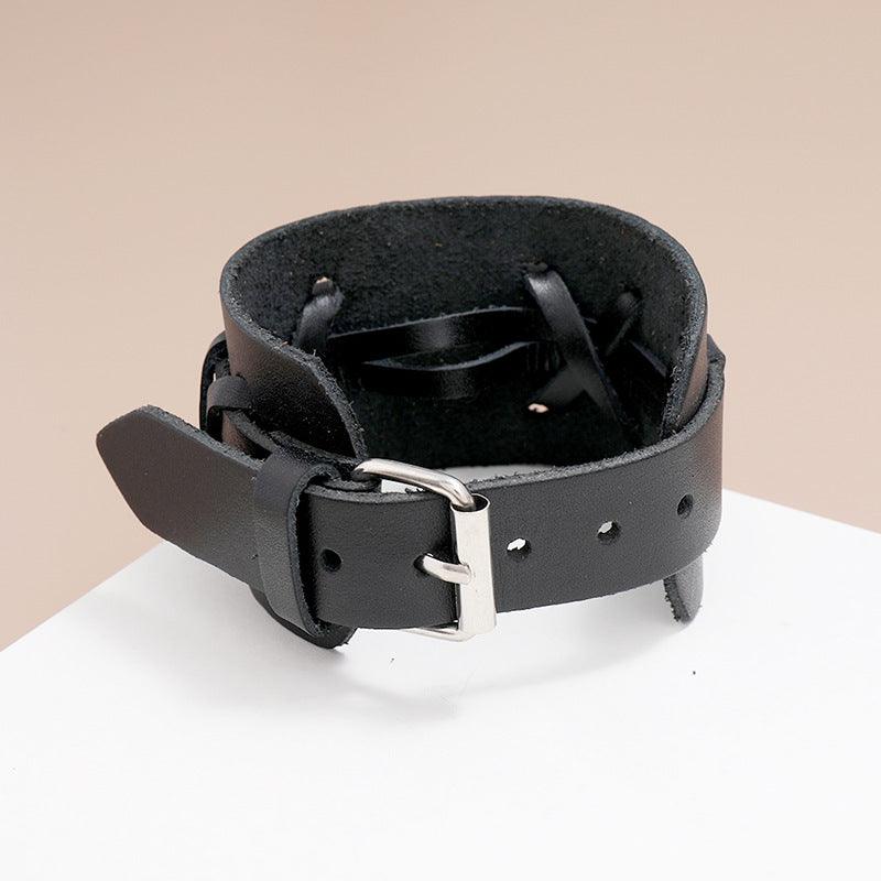Men’s Leather Bracelet-Vintage Motor Biker Style-Men’s Gift