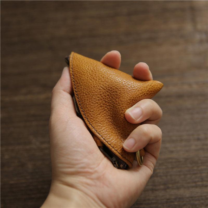 Men’s Leather Coin Pouch-Hands Free with a Lanyard-Vintage Style