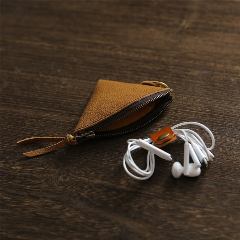 Men’s Leather Coin Pouch-Hands Free with a Lanyard-Vintage Style