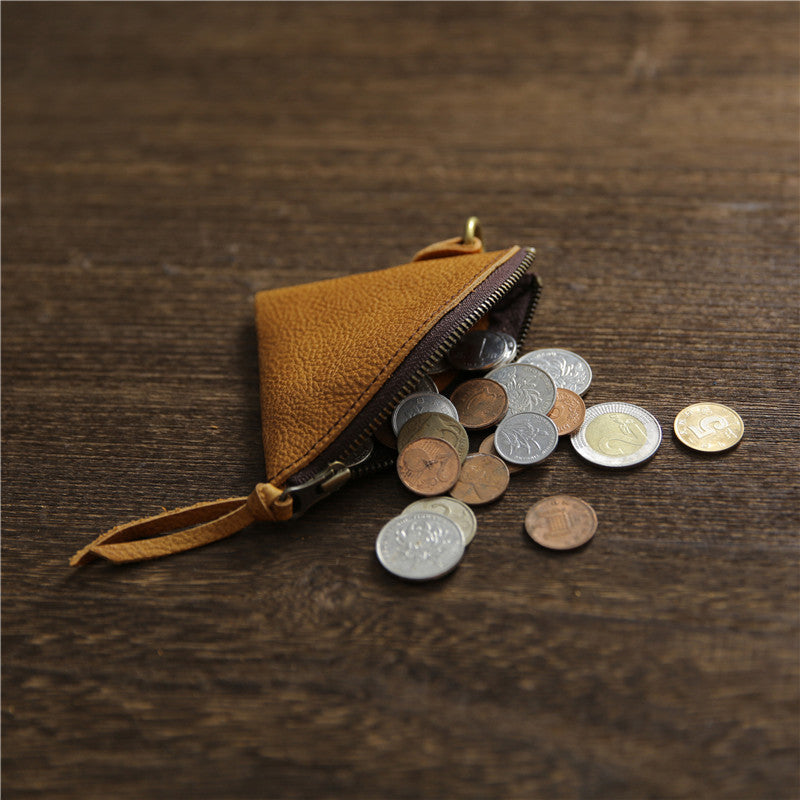 Men’s Leather Coin Pouch-Hands Free with a Lanyard-Vintage Style