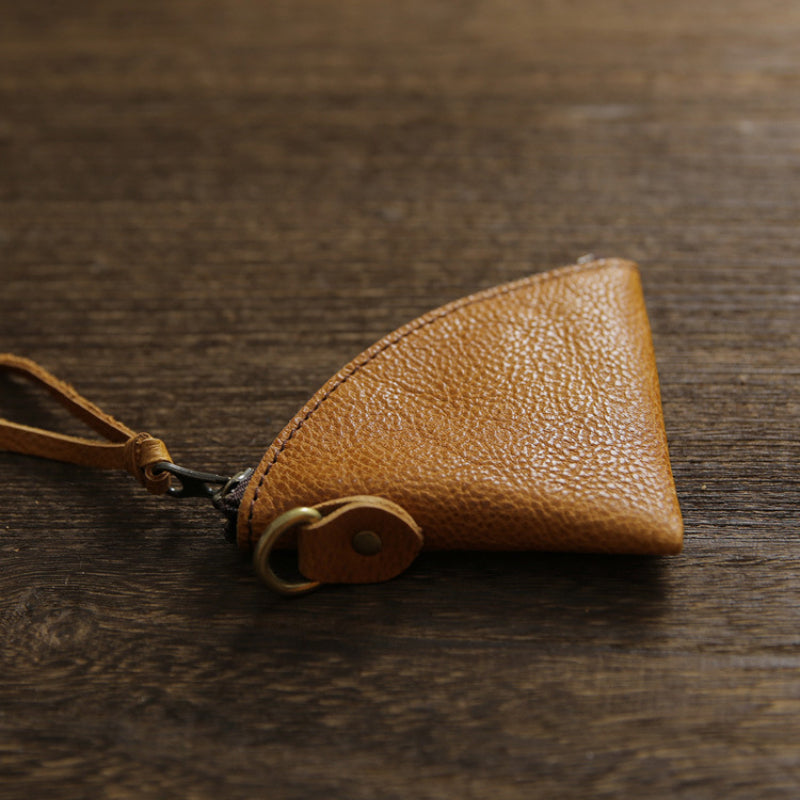Men’s Leather Coin Pouch-Hands Free with a Lanyard-Vintage Style
