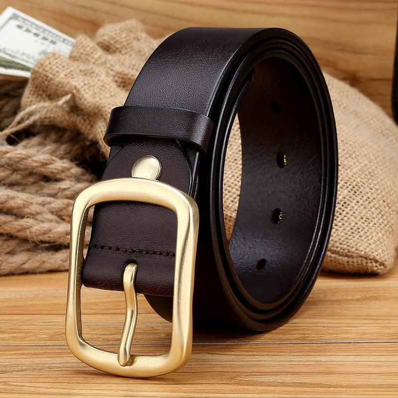 Men’s Luxury Leather Belt-Classic Black & Coffee-Men’s Gift