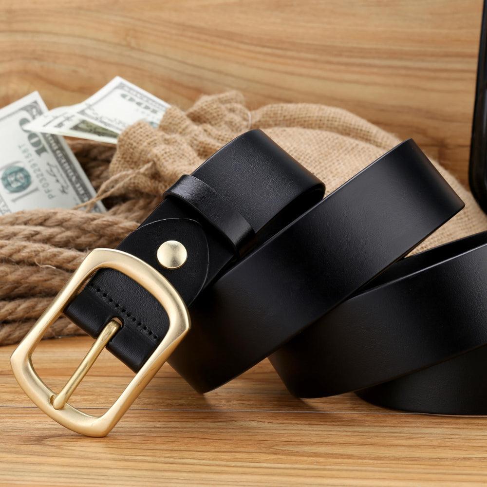 Men’s Luxury Leather Belt-Classic Black & Coffee-Men’s Gift