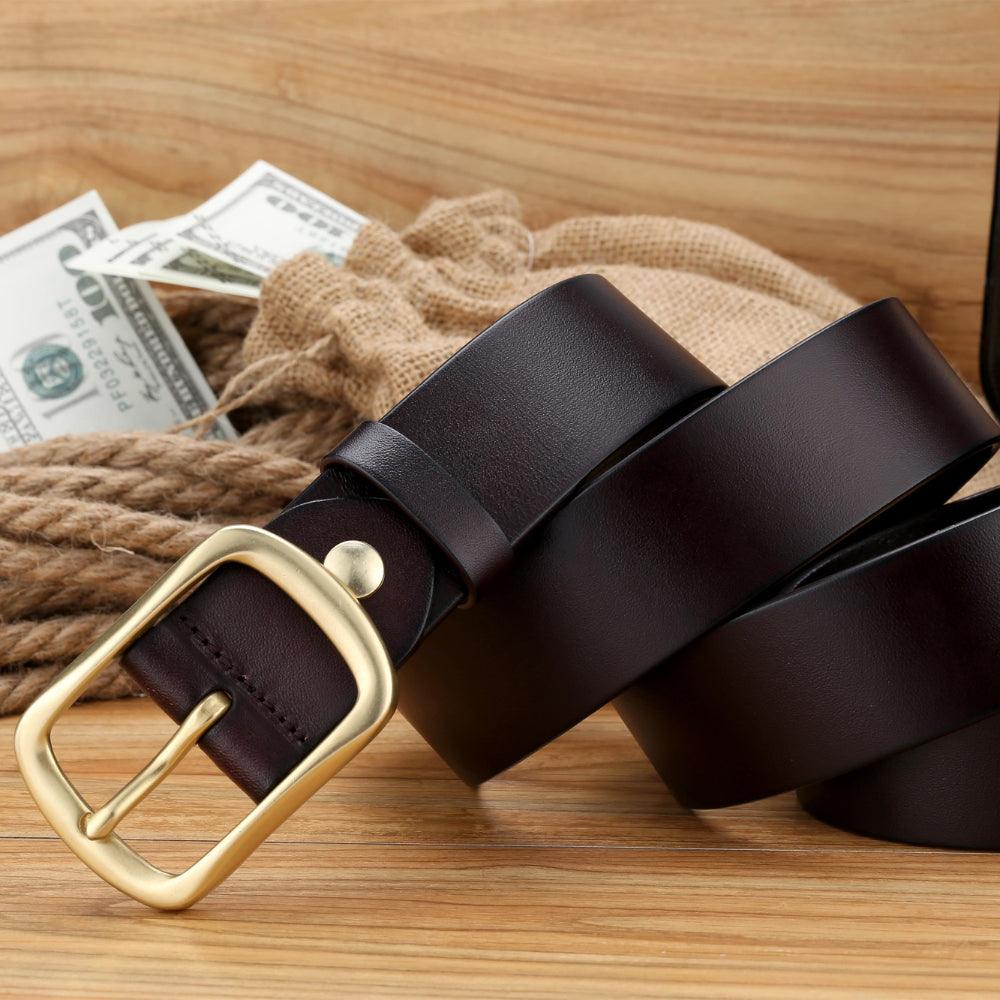 Men’s Luxury Leather Belt-Classic Black & Coffee-Men’s Gift