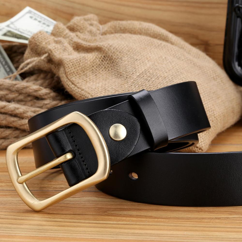 Men’s Luxury Leather Belt-Classic Black & Coffee-Men’s Gift