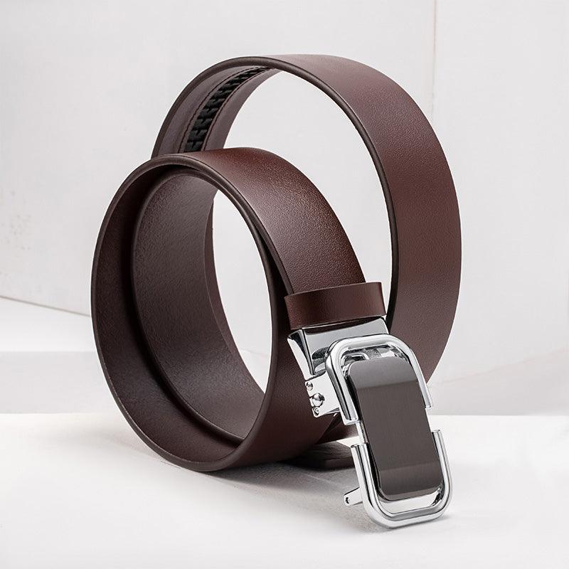 Men’s Luxury Leather Belt-in Black Brown-Business Style-Men’s Gift