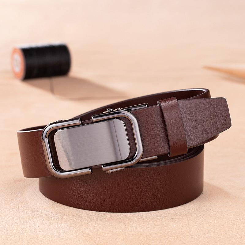 Men’s Luxury Leather Belt-in Black Brown-Business Style-Men’s Gift