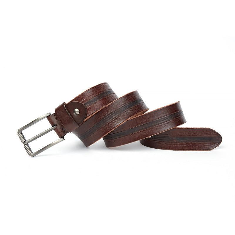 Men’s Luxury Leather Belt-Rustic Design-in Black Brown-Men’s Gift