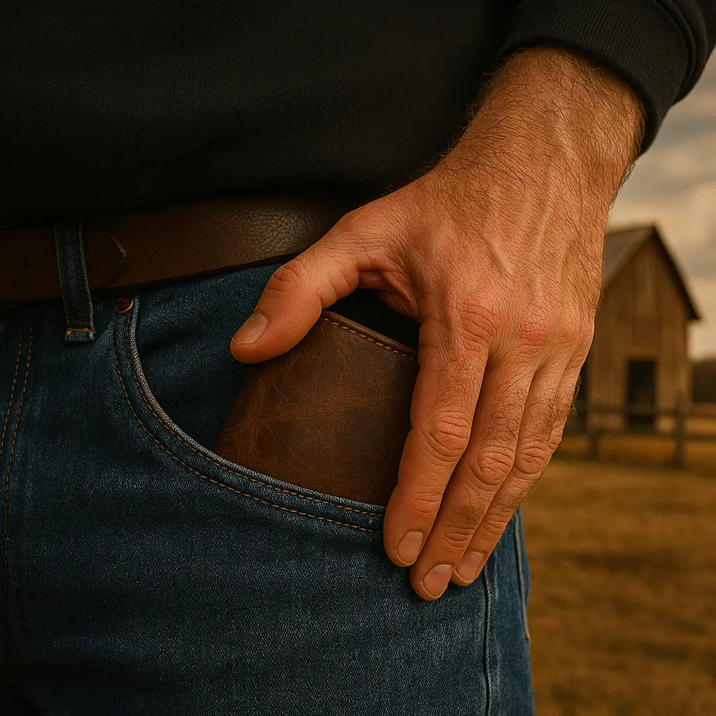 Men’s Trifold Leather Wallet-Large Capacity -Brown Crazy Horse Leather