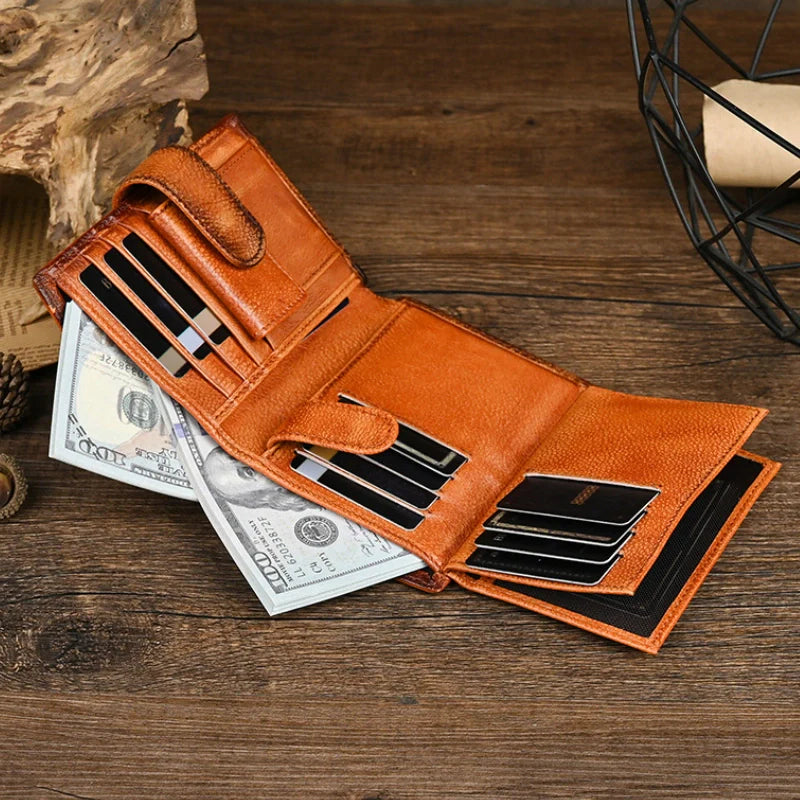 Men’s Trifold Leather Wallet - "Keeperfold"