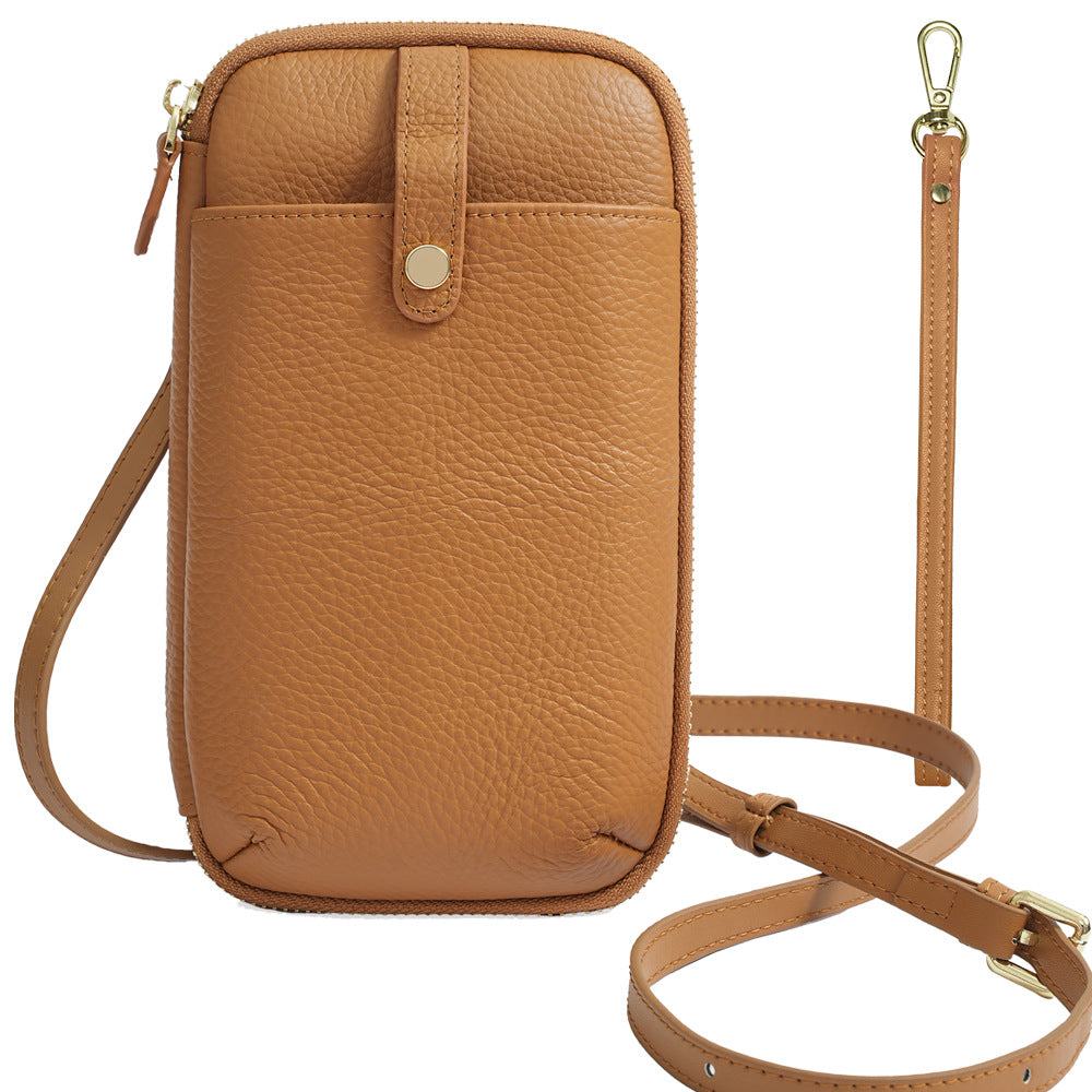 Phone Crossbody Bag-Pebbled Leather Wallet Purse for Daily Carry