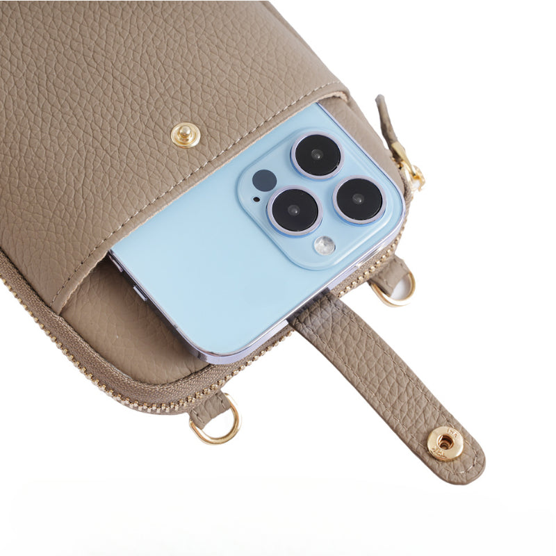 Phone Crossbody Bag-Pebbled Leather Wallet Purse for Daily Carry