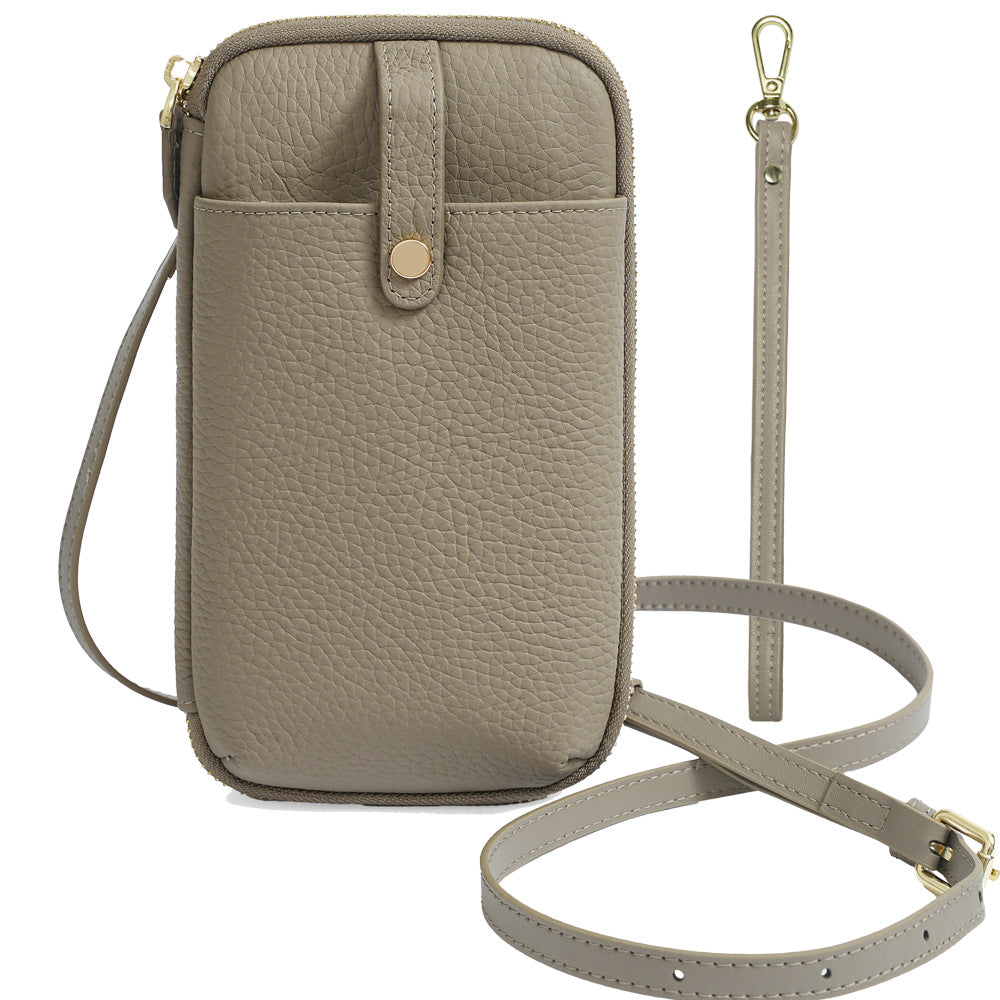 Phone Crossbody Bag-Pebbled Leather Wallet Purse for Daily Carry