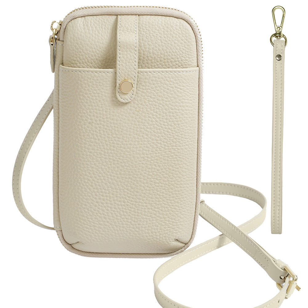 Phone Crossbody Bag-Pebbled Leather Wallet Purse for Daily Carry