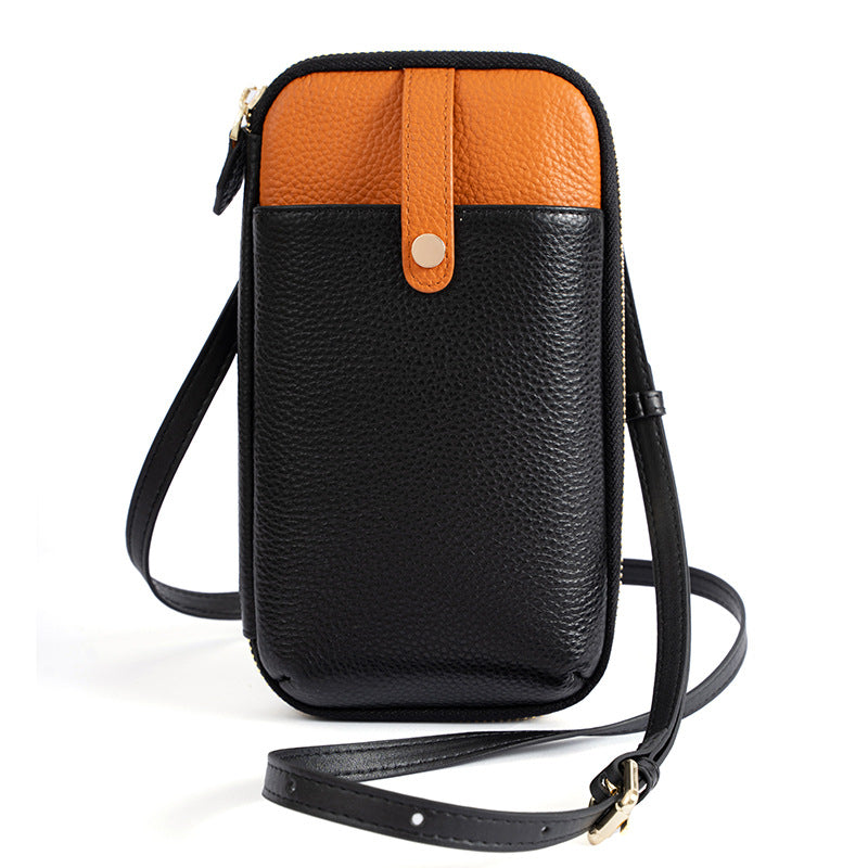 Phone Crossbody Bag-Pebbled Leather Wallet Purse for Daily Carry