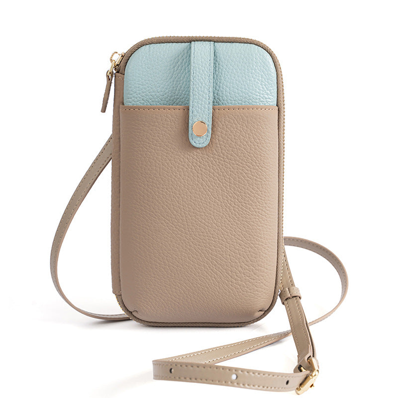 Phone Crossbody Bag-Pebbled Leather Wallet Purse for Daily Carry