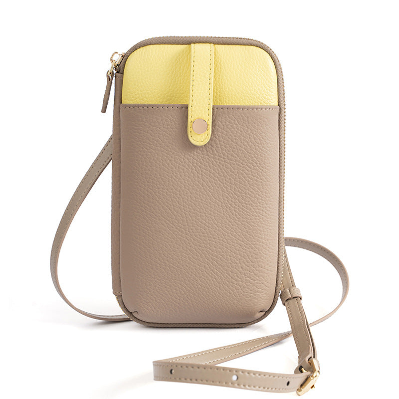 Phone Crossbody Bag-Pebbled Leather Wallet Purse for Daily Carry