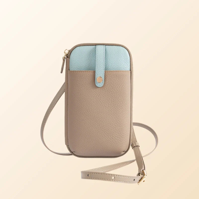 Phone Crossbody Bag-Pebbled Leather Wallet Purse for Daily Carry