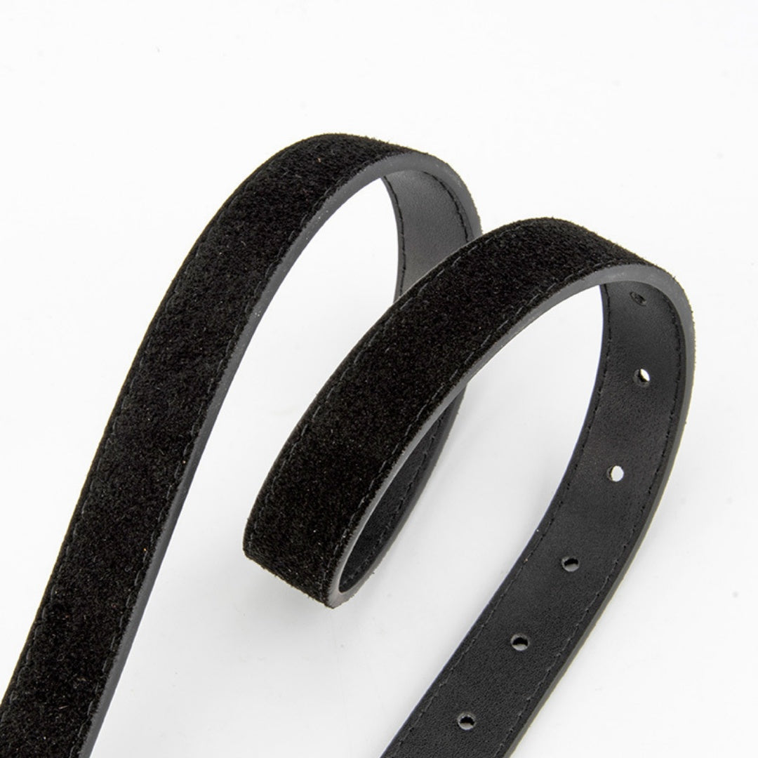Western Belt Women's - Genuine Leather with Angular Western Buckle