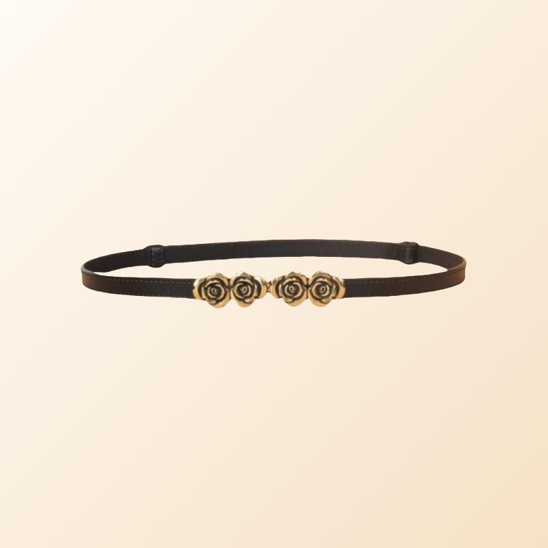 Women's Belt for Dresses-Trendy Belt-Golden Flower Buckle-Women's Gift Brown / One size fit (24"-37") Women's Belt for Dresses-Trendy Belt-Golden Flower Buckle-Women's Gift Brown / One size fit (24"-37")