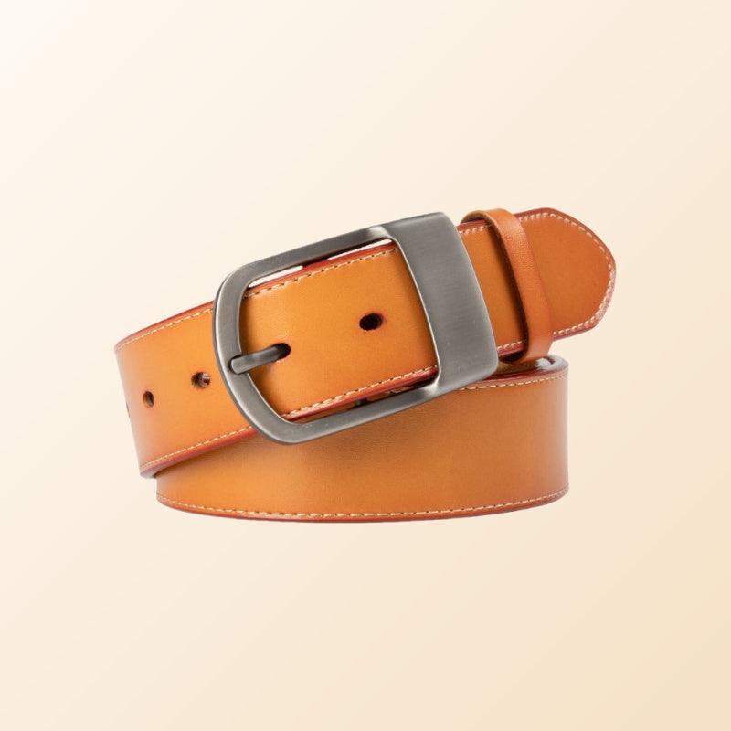 Women's Leather Belt-Ultra Slim for Jeans, Chino-In Bright Color Brown / 49"