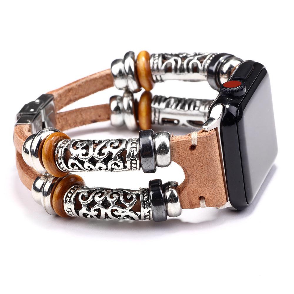 Women’s Leather bracelet for Apple Watch-Braided-Black,Brown,red,blue