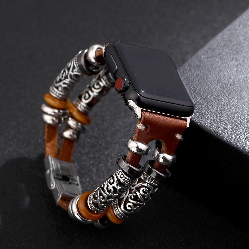 Women’s Leather bracelet for Apple Watch-Braided-Black,Brown,red,blue