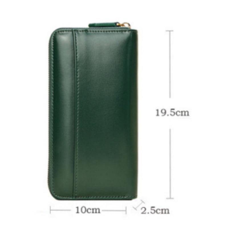 Women’s Long Wallet - Top Grain Leather - Black/Brown/Blue/Green