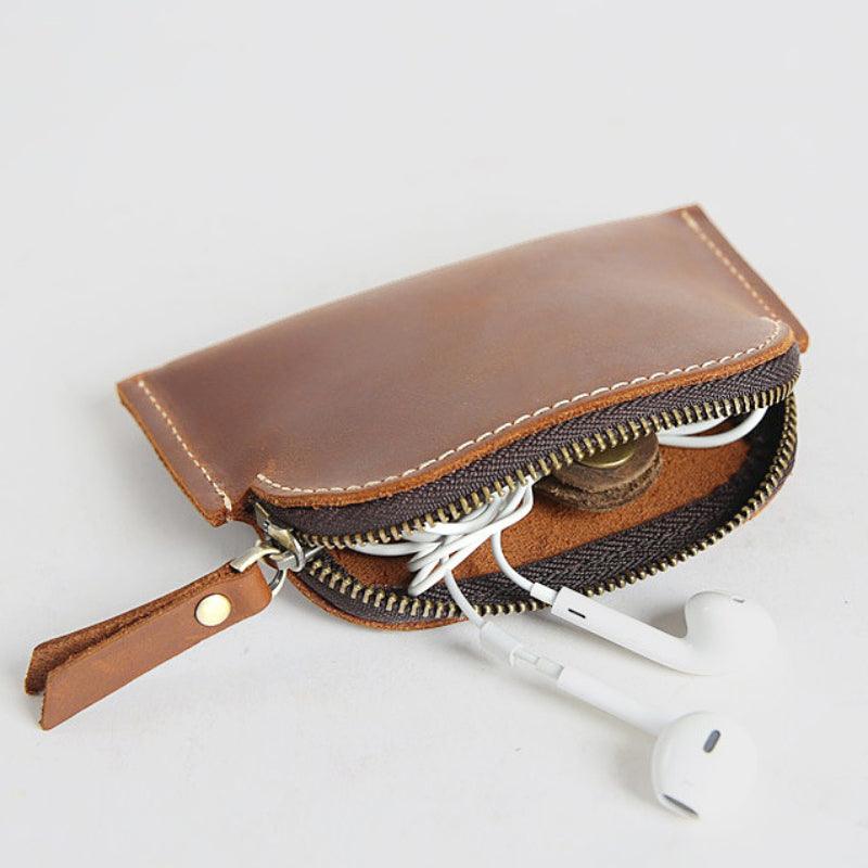 Women’s Original Coin Purse-Vintage Crazy Horse Leather-Men’s Gift