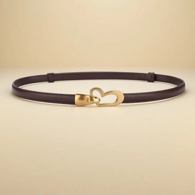 Damen schmaler Ledergürtel - SandRibbon