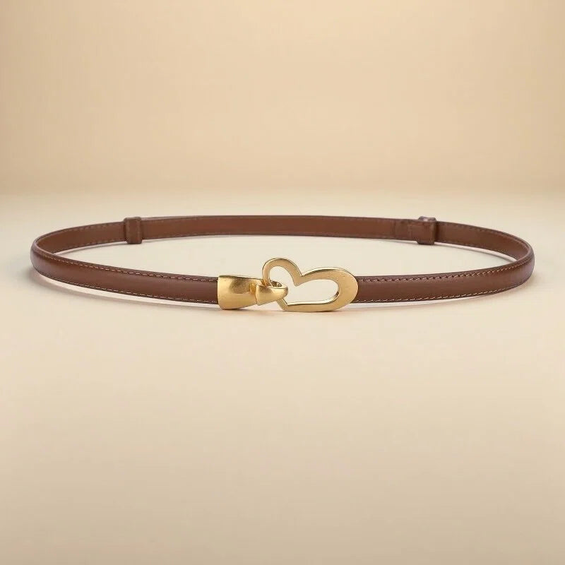 Damen schmaler Ledergürtel - SandRibbon