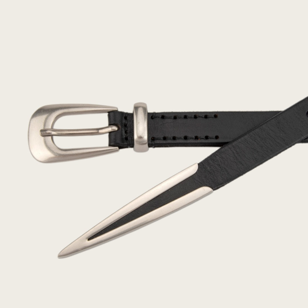 Women's Western Belt - Slim Strap with Sharp Western Buckle