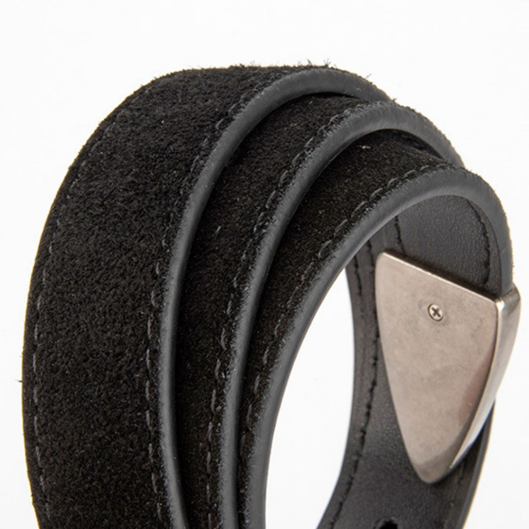 Women's Western Belt - Suede Leather with Shell-Shape Silver Buckle