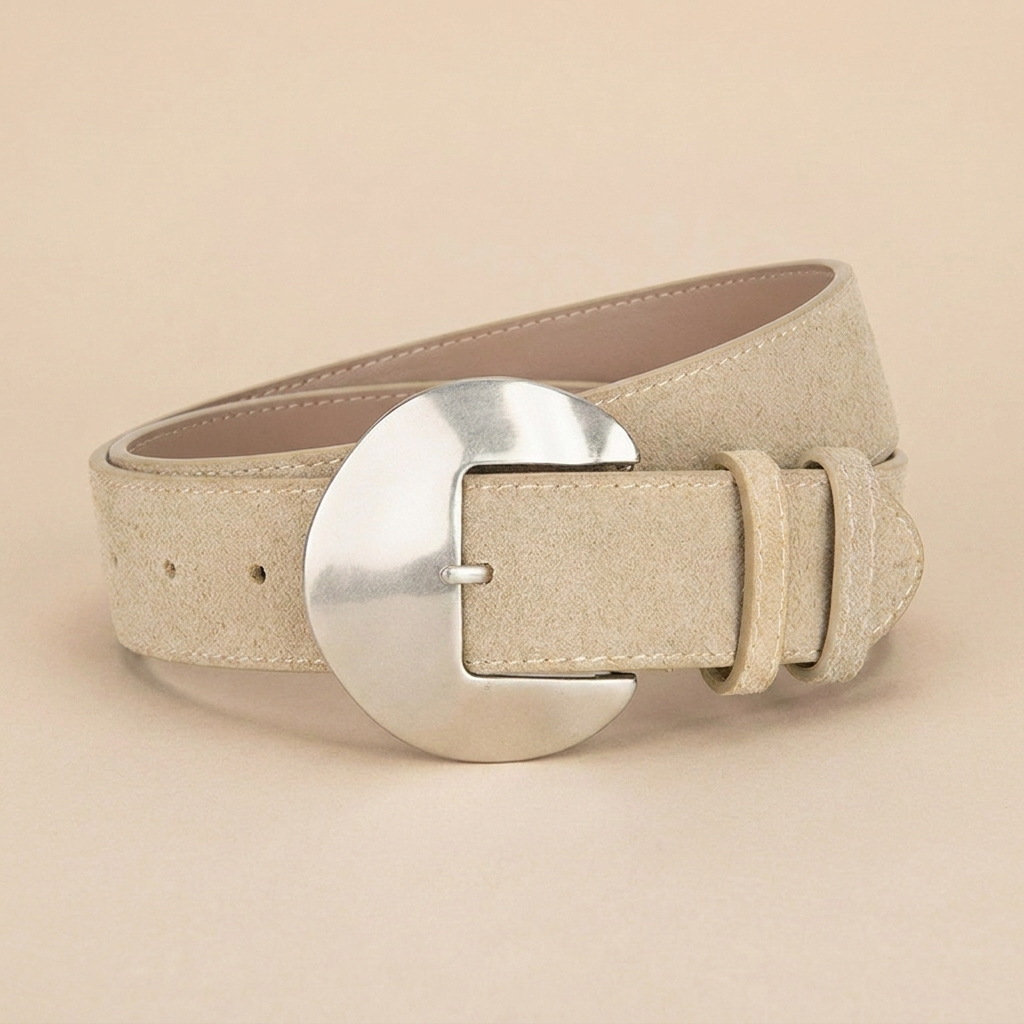 Women's Western Belt - Suede Leather with Silver Western Buckle