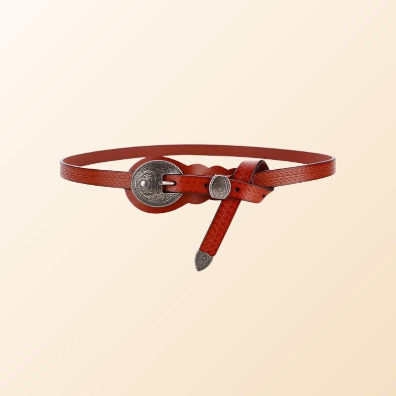 Women's Western Leather Belt for Dress-Vintage Cowboy Style Coffee / One size fit (30"-39") Women's Western Leather Belt for Dress-Vintage Cowboy Style Coffee / One size fit (30"-39")