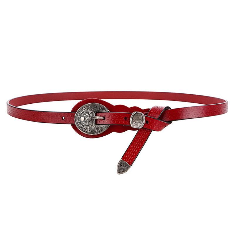 Women’s Western Leather Belt for Dress-Vintage Cowboy Style