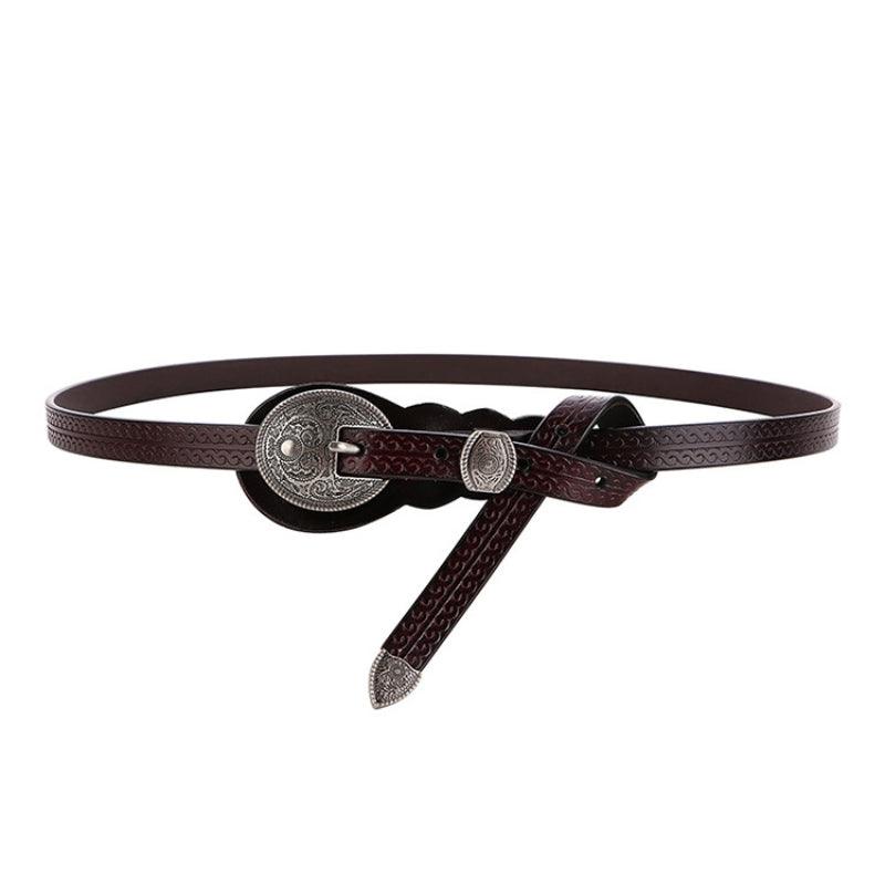 Women’s Western Leather Belt for Dress-Vintage Cowboy Style