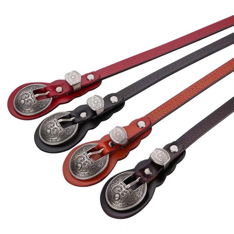 Women’s Western Leather Belt for Dress-Vintage Cowboy Style