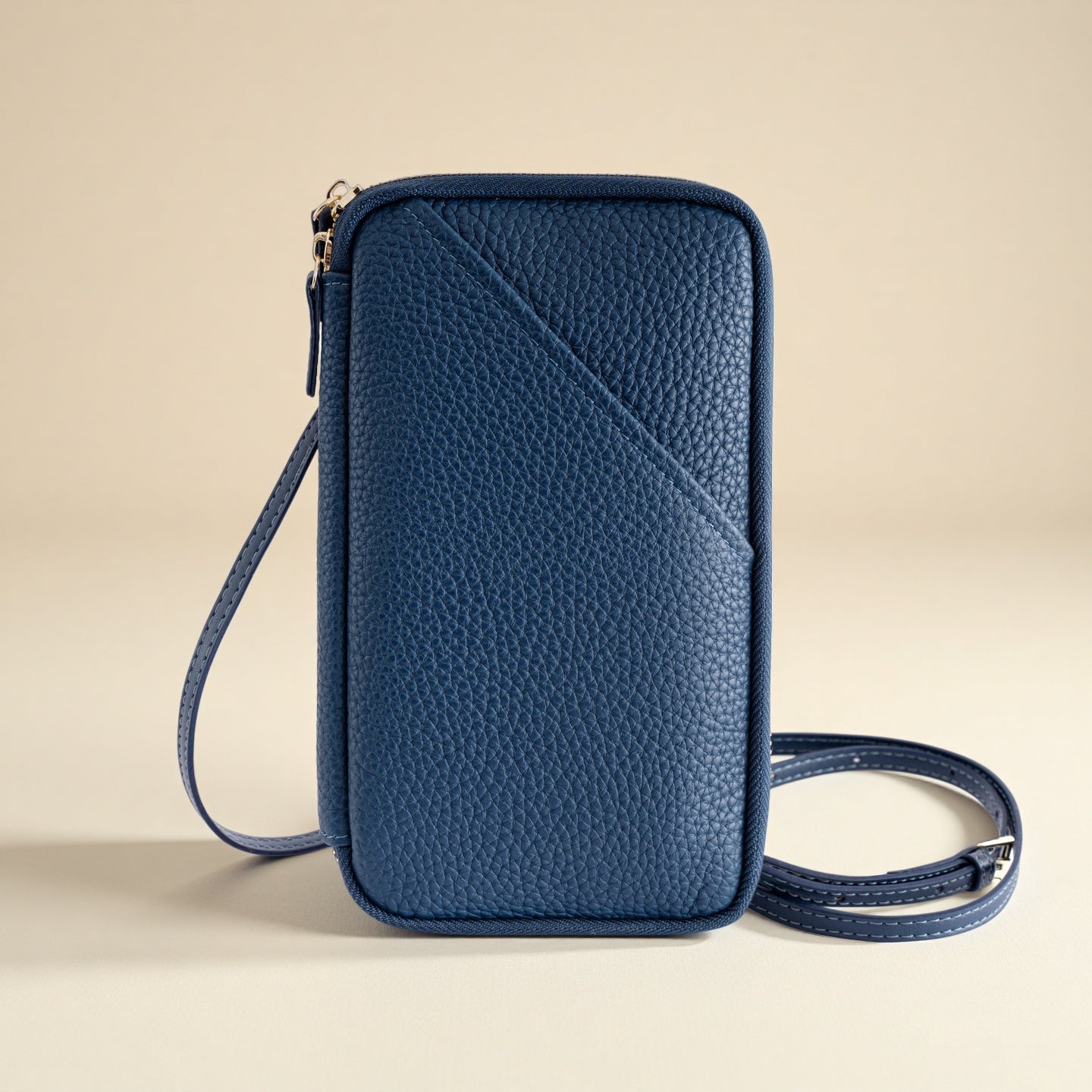 Leather Phone Crossbody with Adjustable Strap in Full-Grain