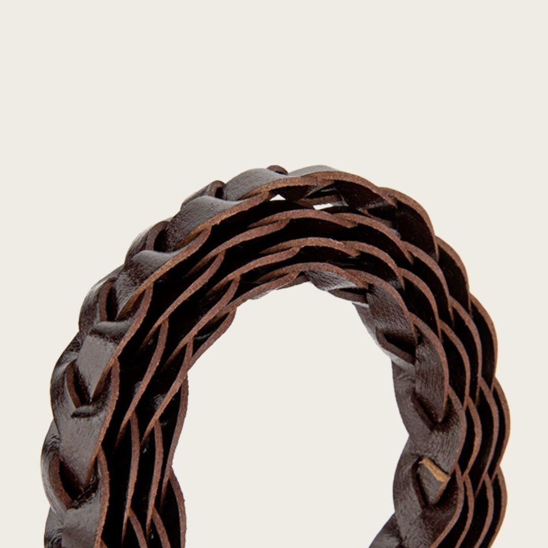Braided Leather Belt for Women - Gold H-Buckle
