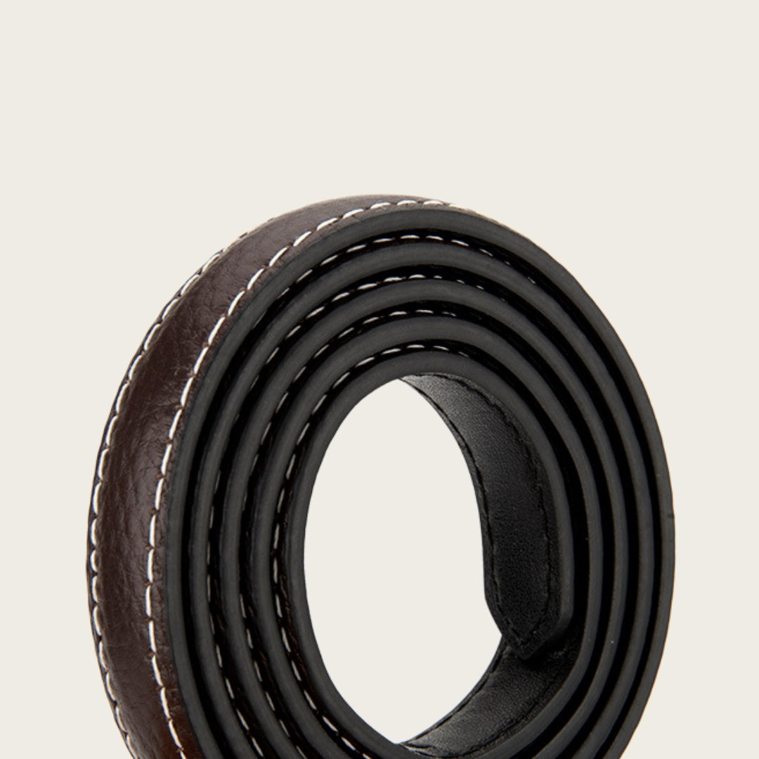 Classic Leather Belt for Women - Slim Pin Buckle in Full-Grain Leather