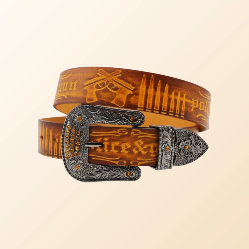 Gunslinger’s Charm-Cowboy Gun Belt for Men